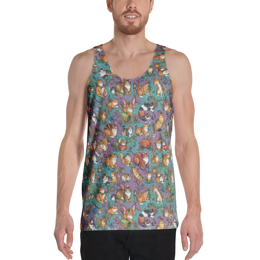 Feline Garden on Men's Tank Top — Front