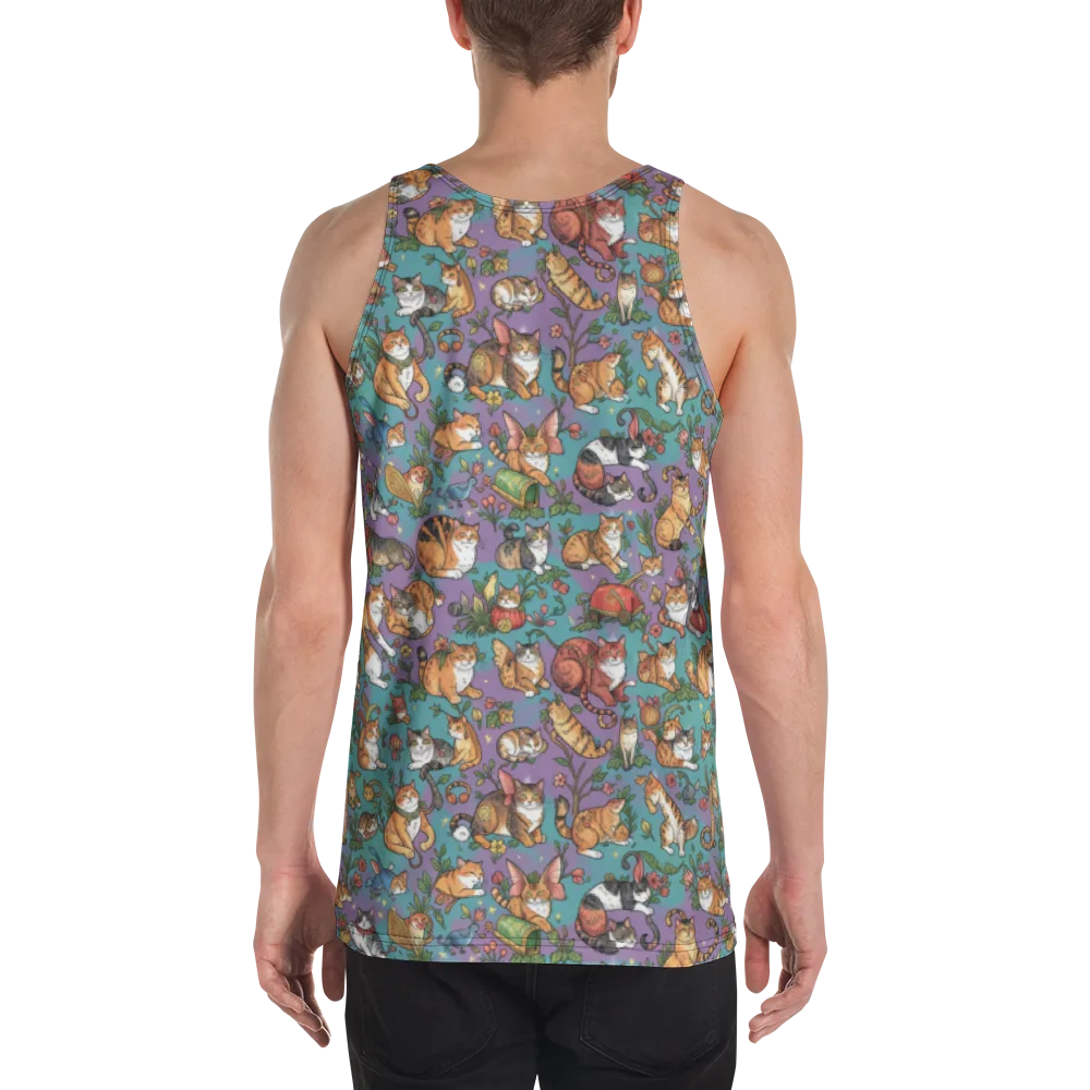 Feline Garden on Men's Tank Top — Back