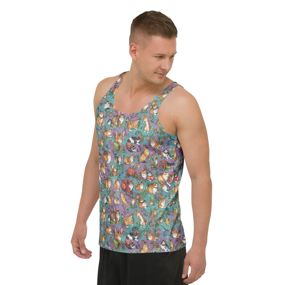 Feline Garden on Men's Tank Top — Left Front