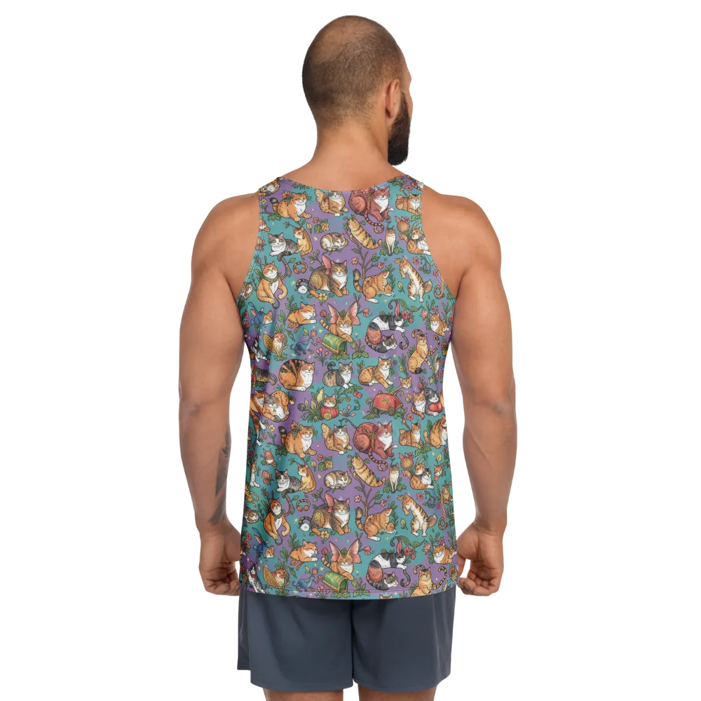 Feline Garden on Men's Tank Top — Back