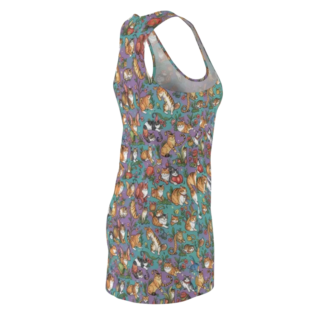 Feline Garden on Racerback Dress — Back Side