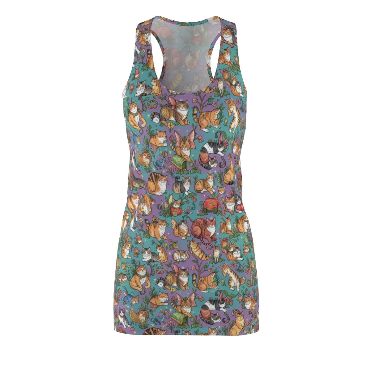 Feline Garden on Racerback Dress — Front