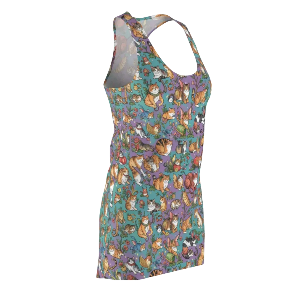 Feline Garden on Racerback Dress — Front Side