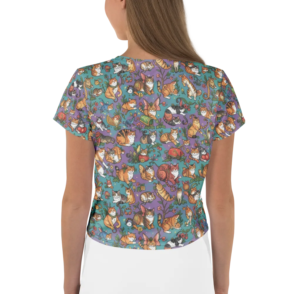 Feline Garden on Crop Tee — Back
