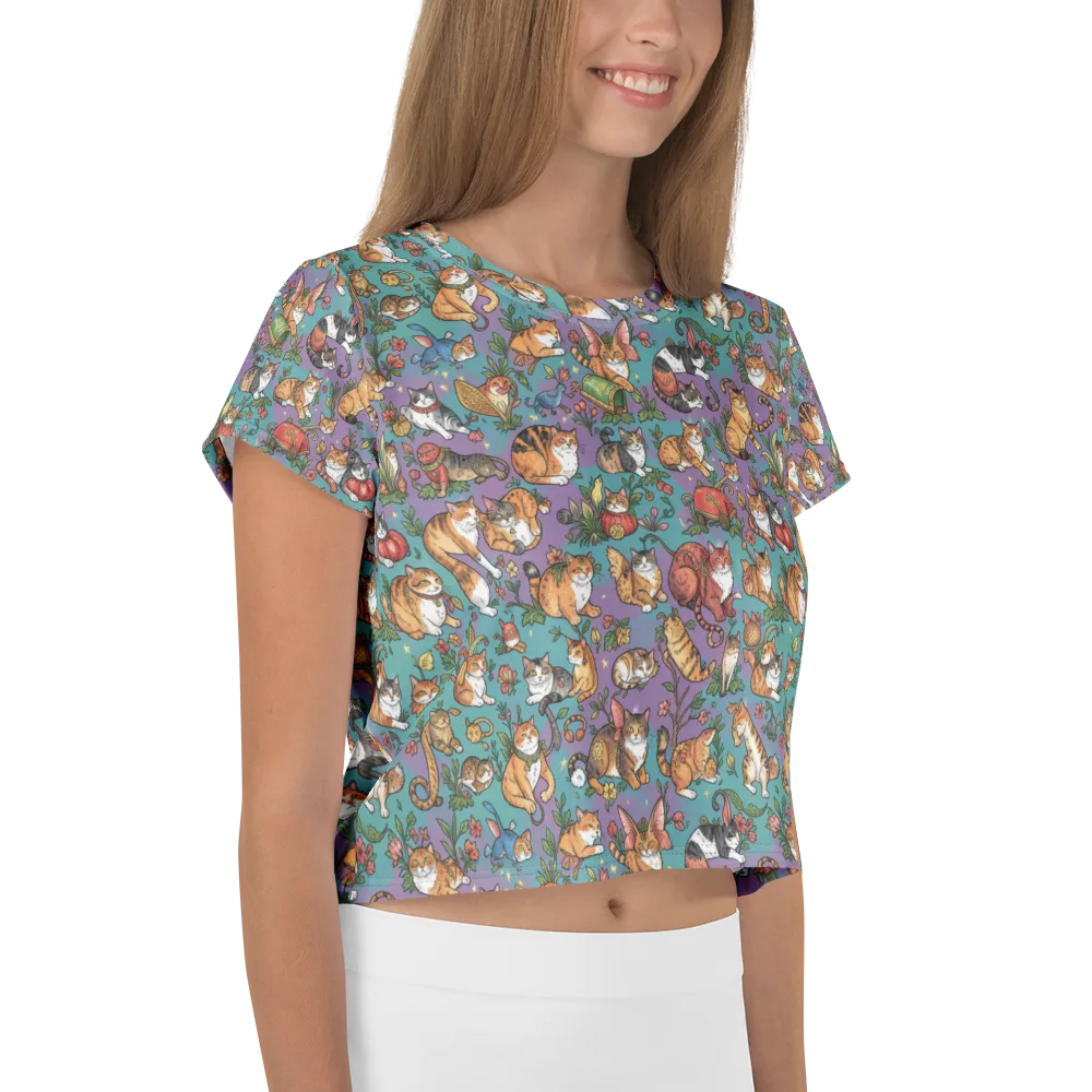 Feline Garden on Crop Tee — Right