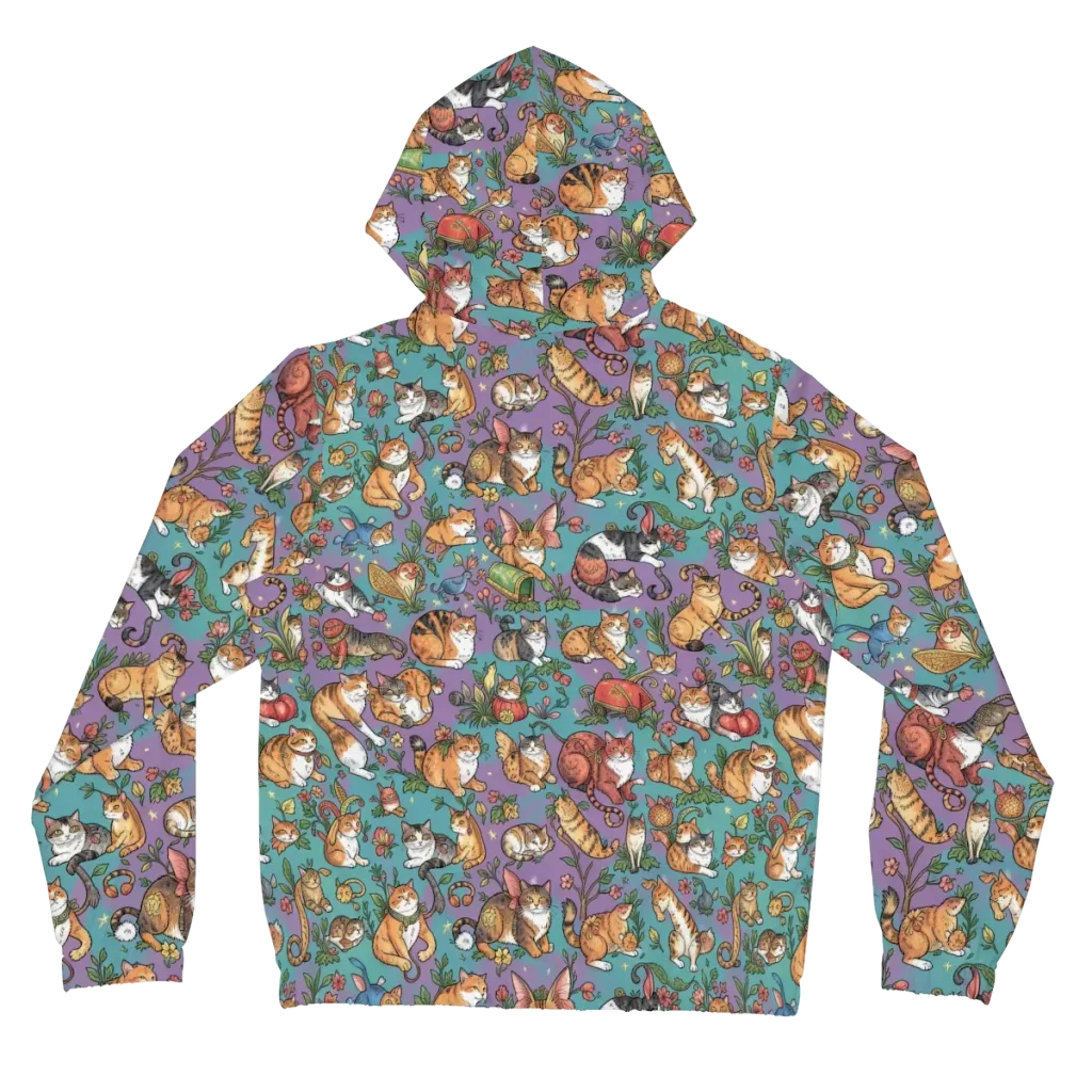 Feline Garden on Women's Full-Zip Hoodie — Back