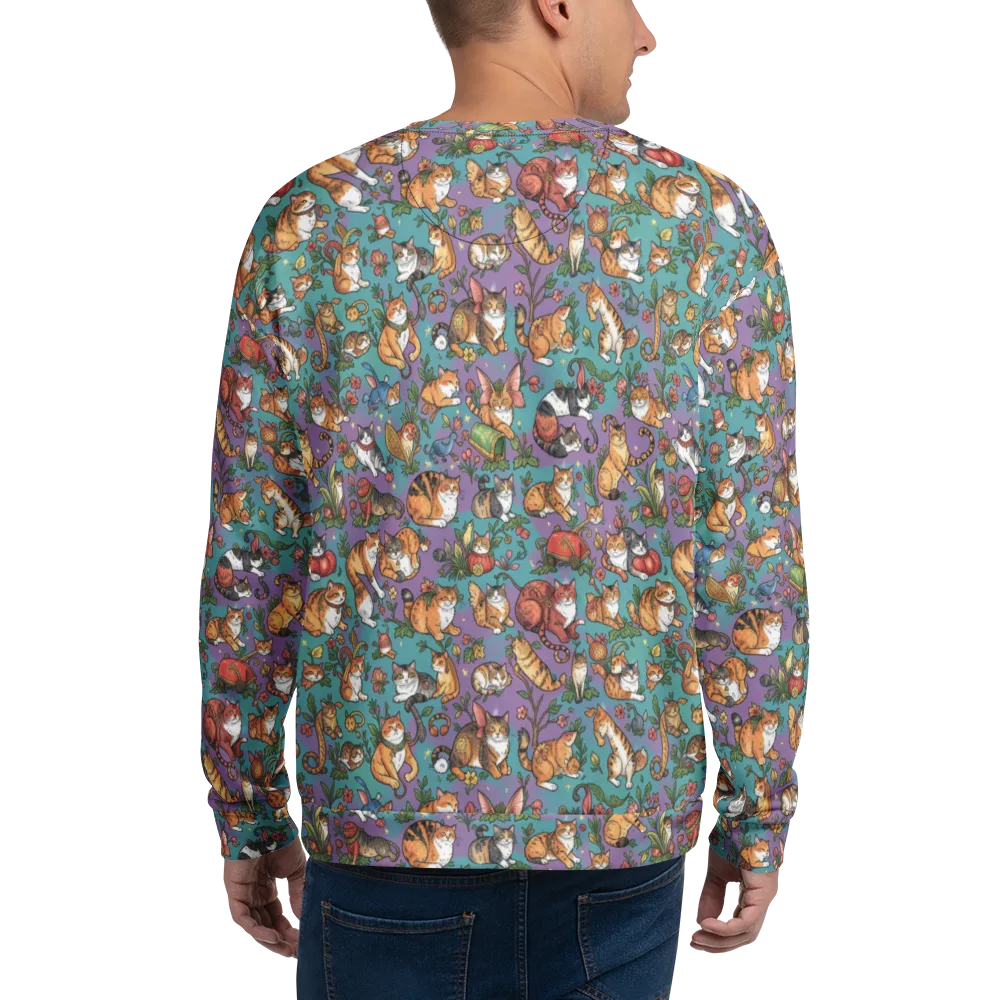 Feline Garden on Sweatshirt — Back
