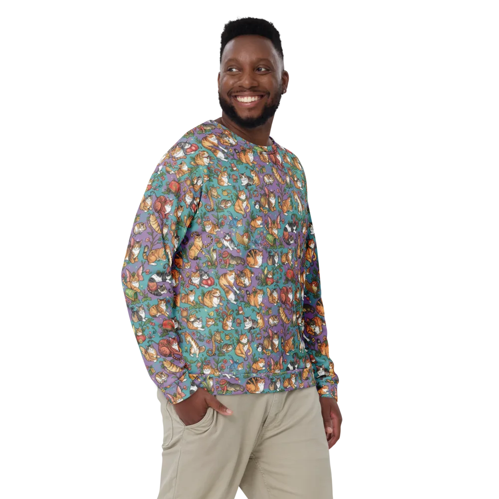 Feline Garden on Sweatshirt — Front