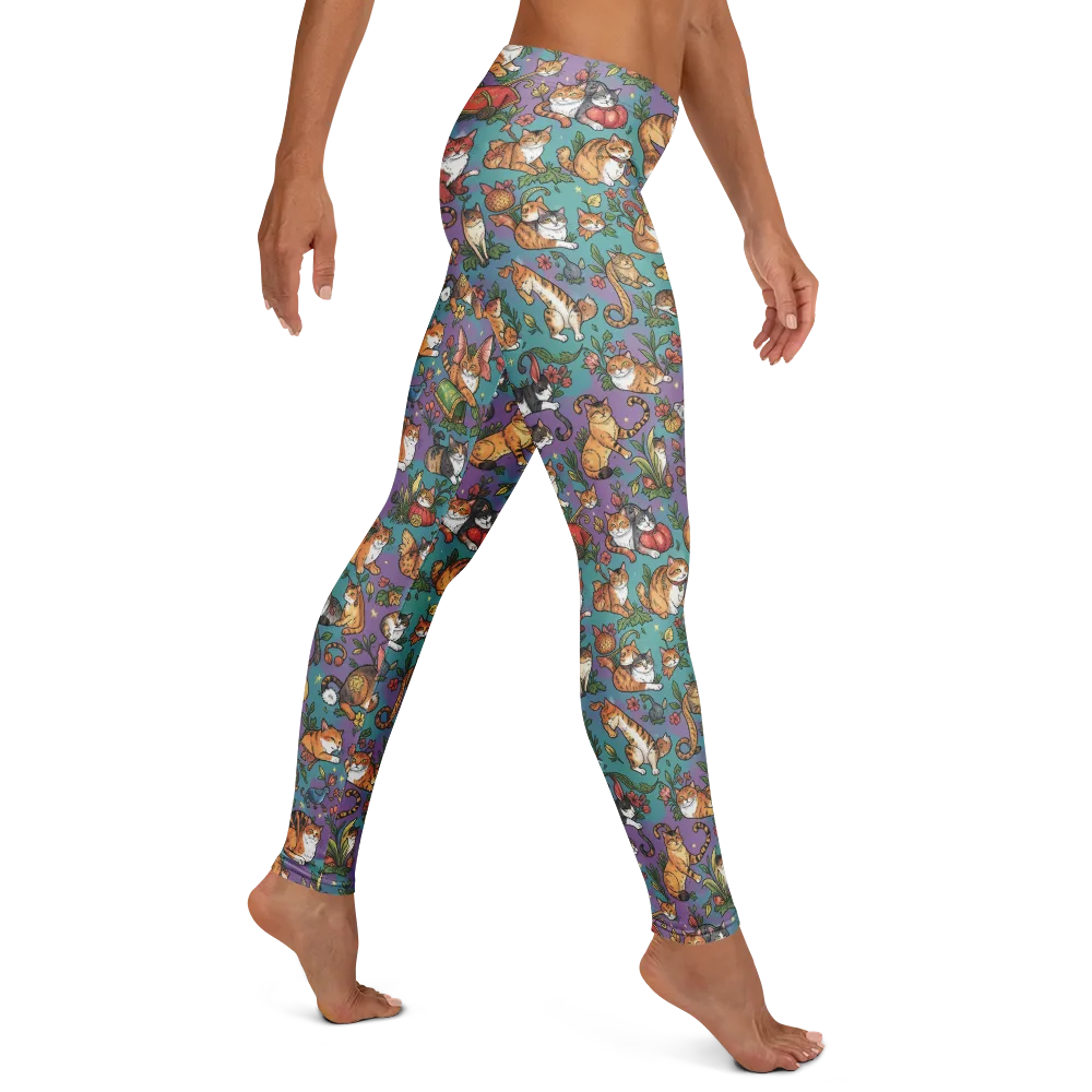 Feline Garden on Leggings — Right