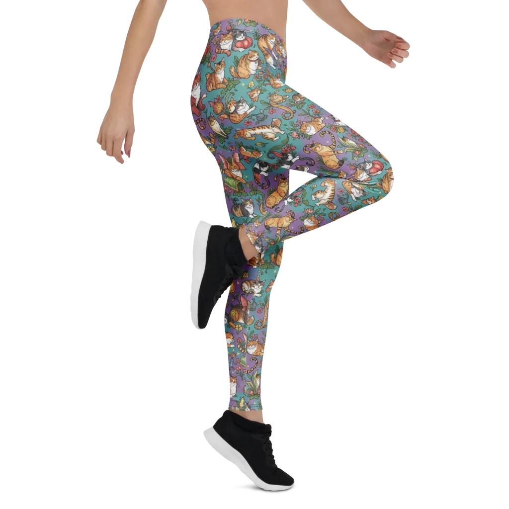 Feline Garden on Leggings — Right