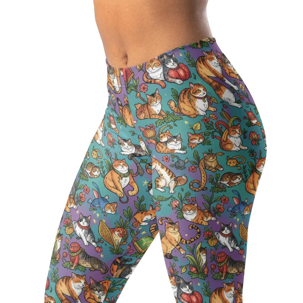 Feline Garden on Leggings — Left Front