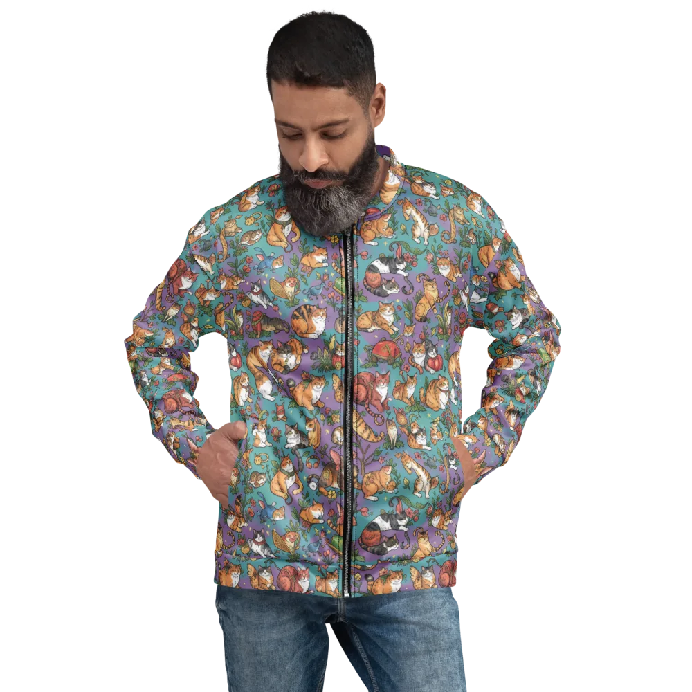 Feline Garden on Bomber Jacket — Front