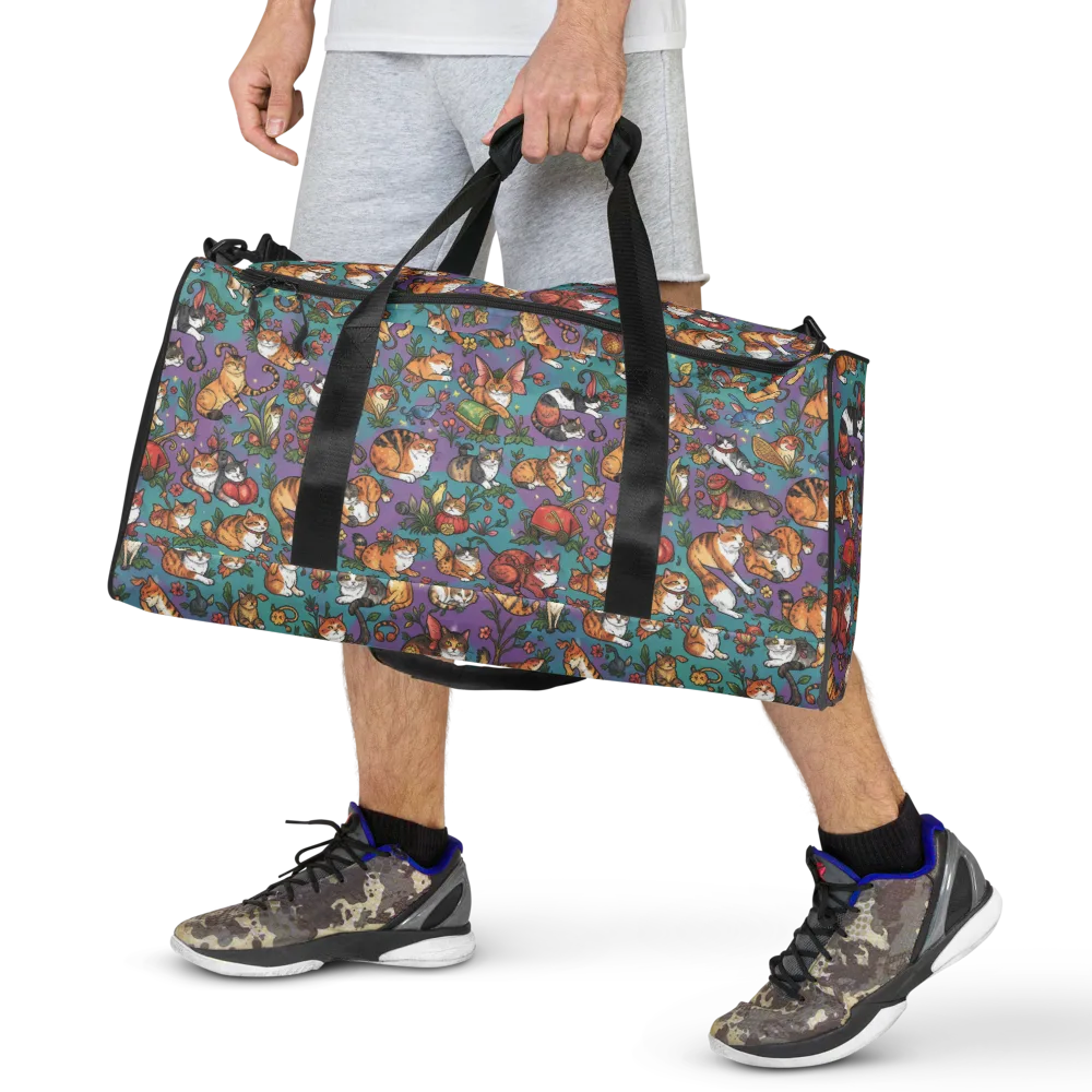 Feline Garden on Duffle Bag — Front