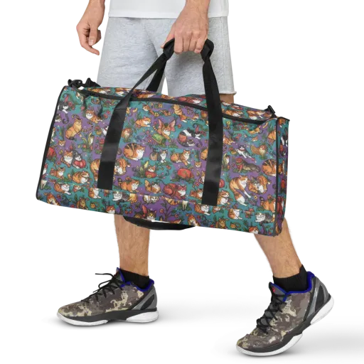 Feline Garden on a Duffle Bag