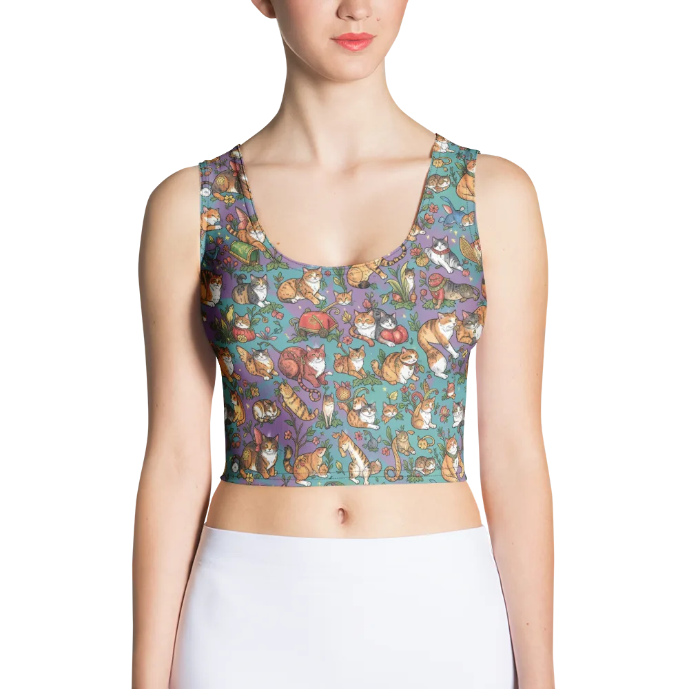 Feline Garden on Crop Top — Front