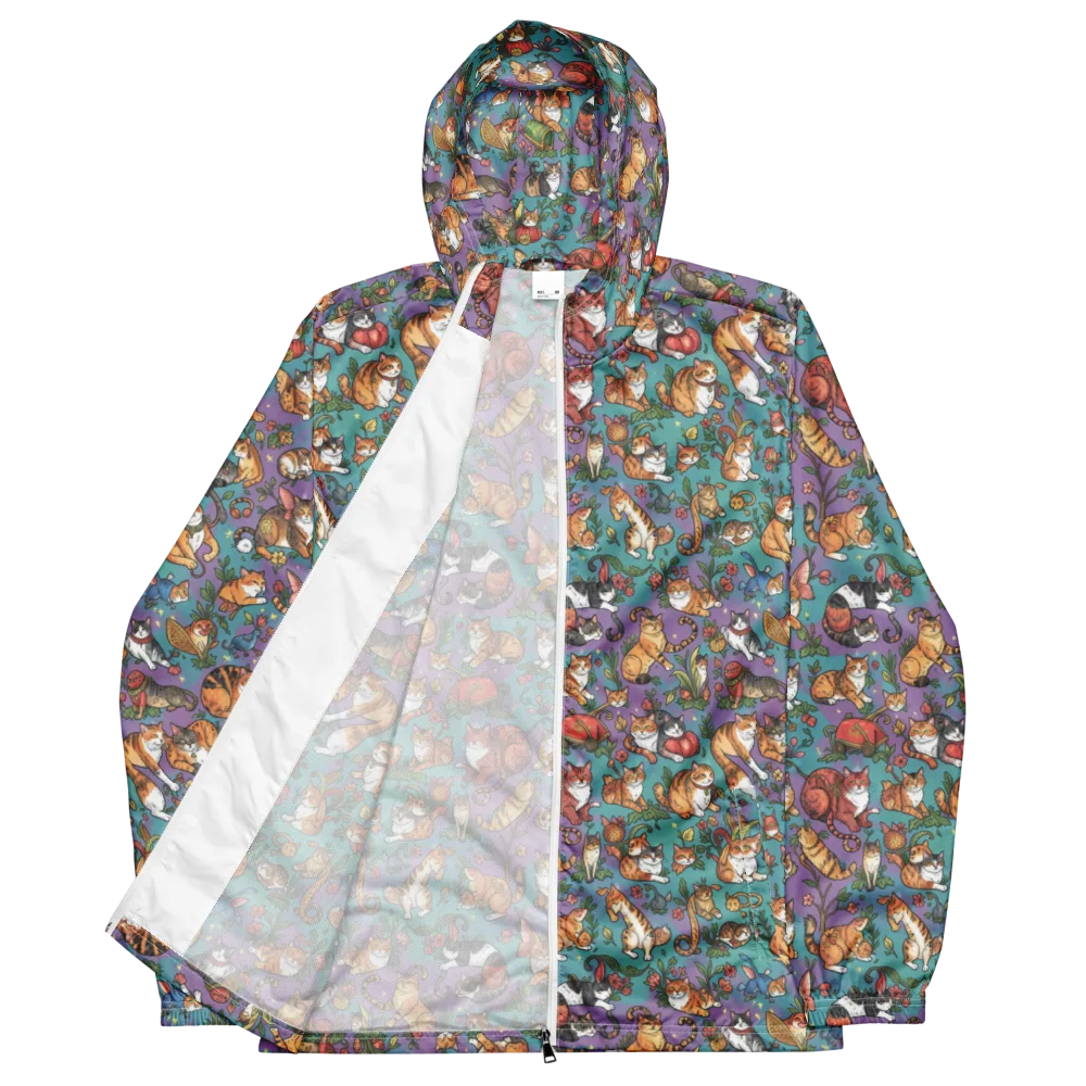 Feline Garden on Men's Windbreaker — Front