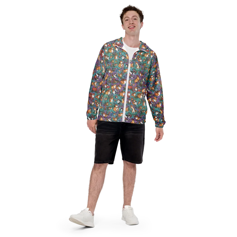 Feline Garden on Men's Windbreaker — Front