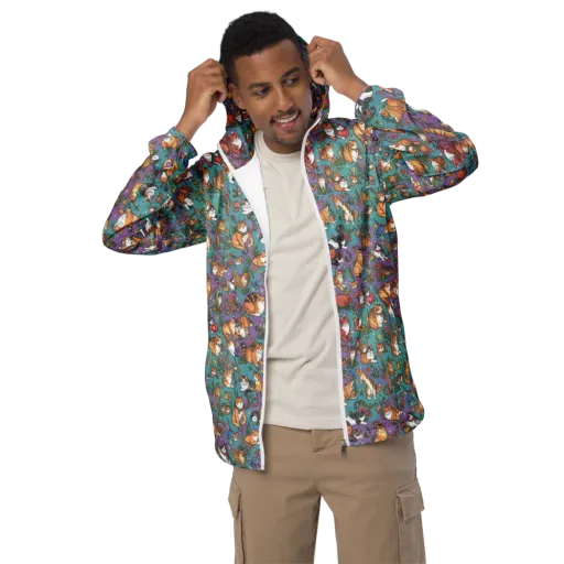 Feline Garden on a Men's Windbreaker