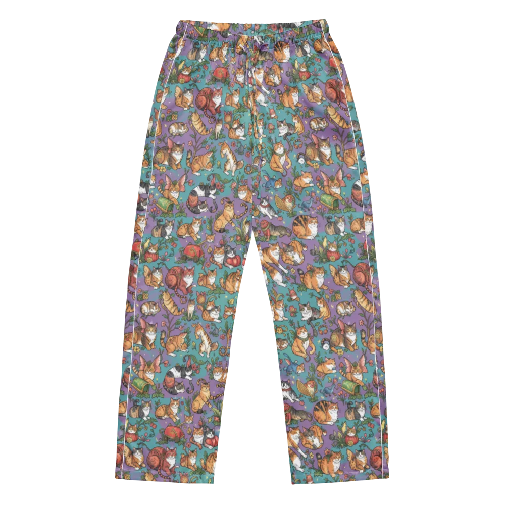 Feline Garden on Women's Pajama Pants — Front