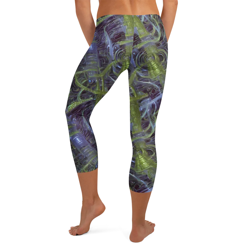 Neon Verdigris on Capri Leggings — Back