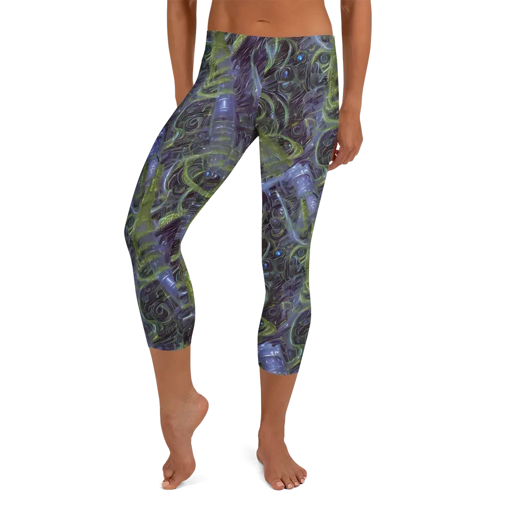 Neon Verdigris on Capri Leggings — Front