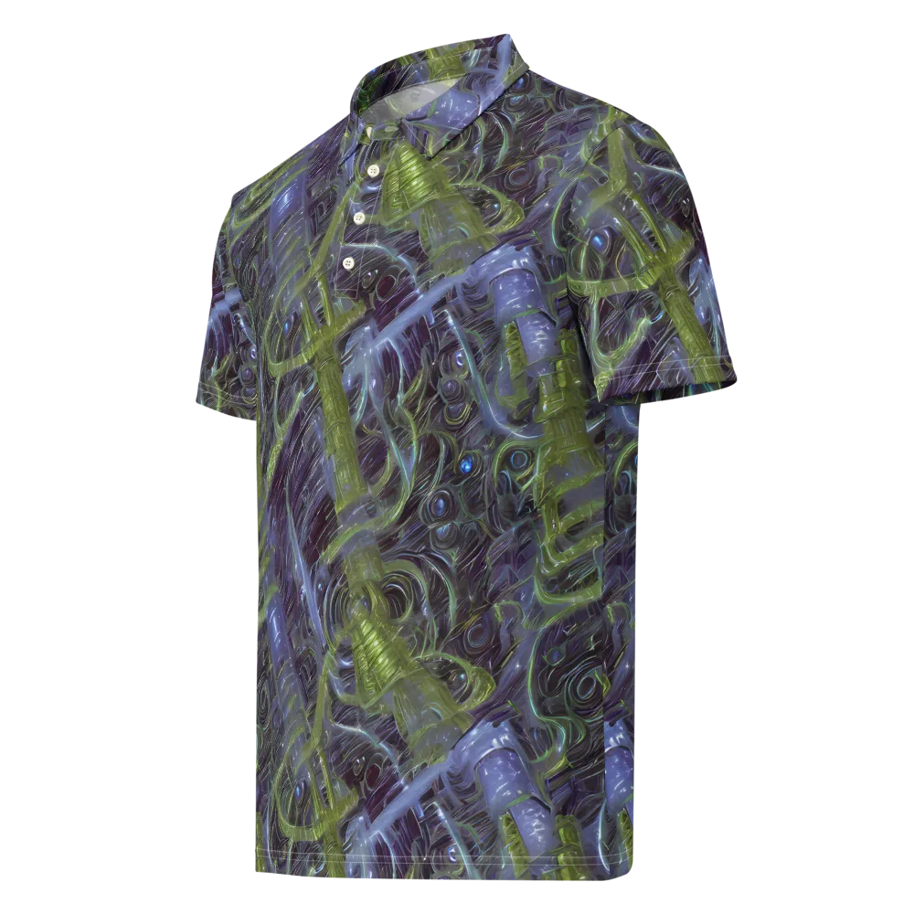 Neon Verdigris on Men's Slim Fit Polo Shirt — Left Front