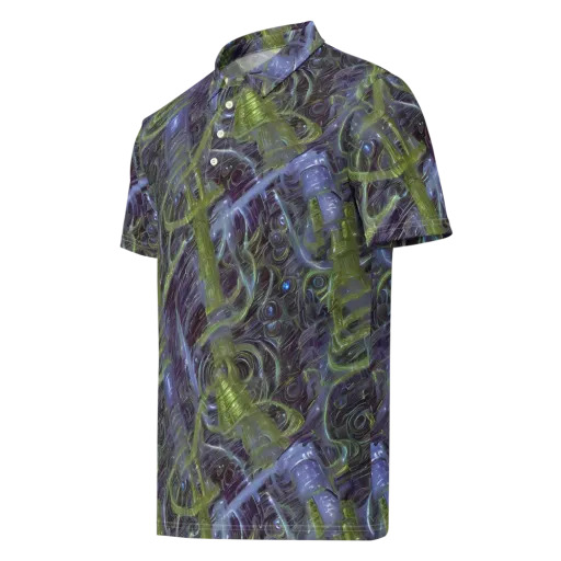Neon Verdigris on a Men's Slim Fit Polo Shirt