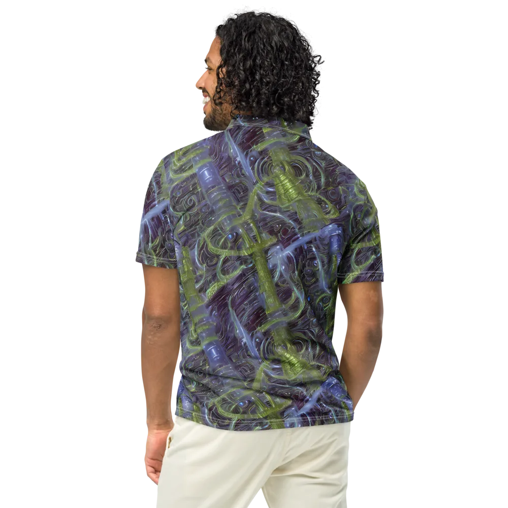 Neon Verdigris on Men's Slim Fit Polo Shirt — Back