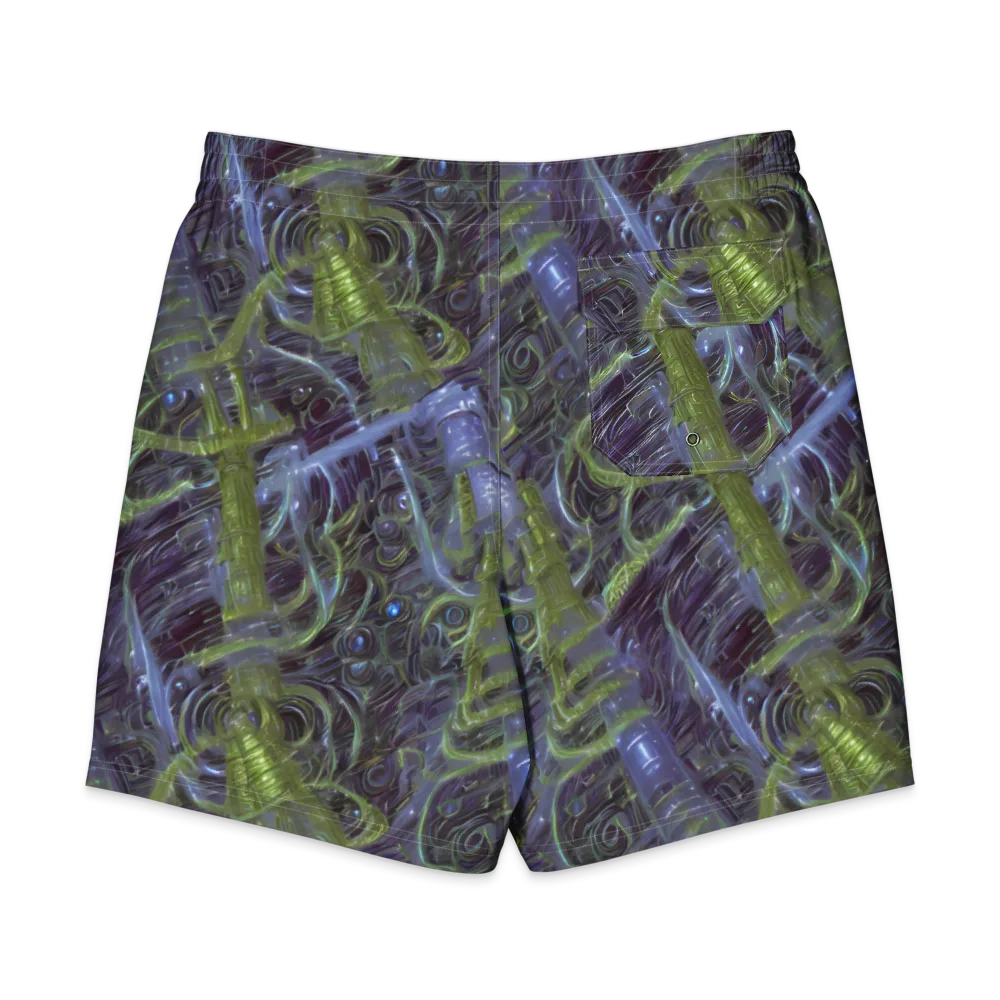 Neon Verdigris on Men's Board Shorts — Back