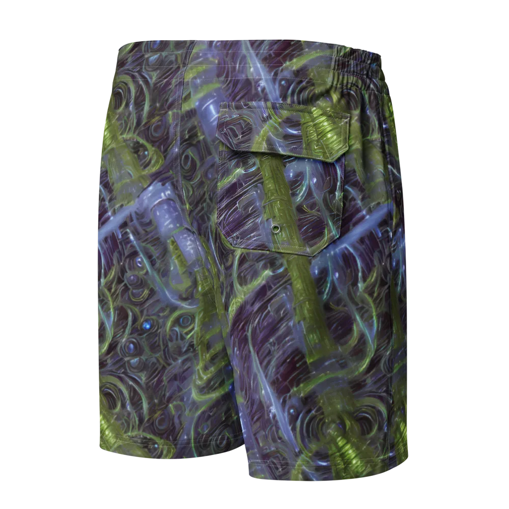 Neon Verdigris on Men's Board Shorts — Back