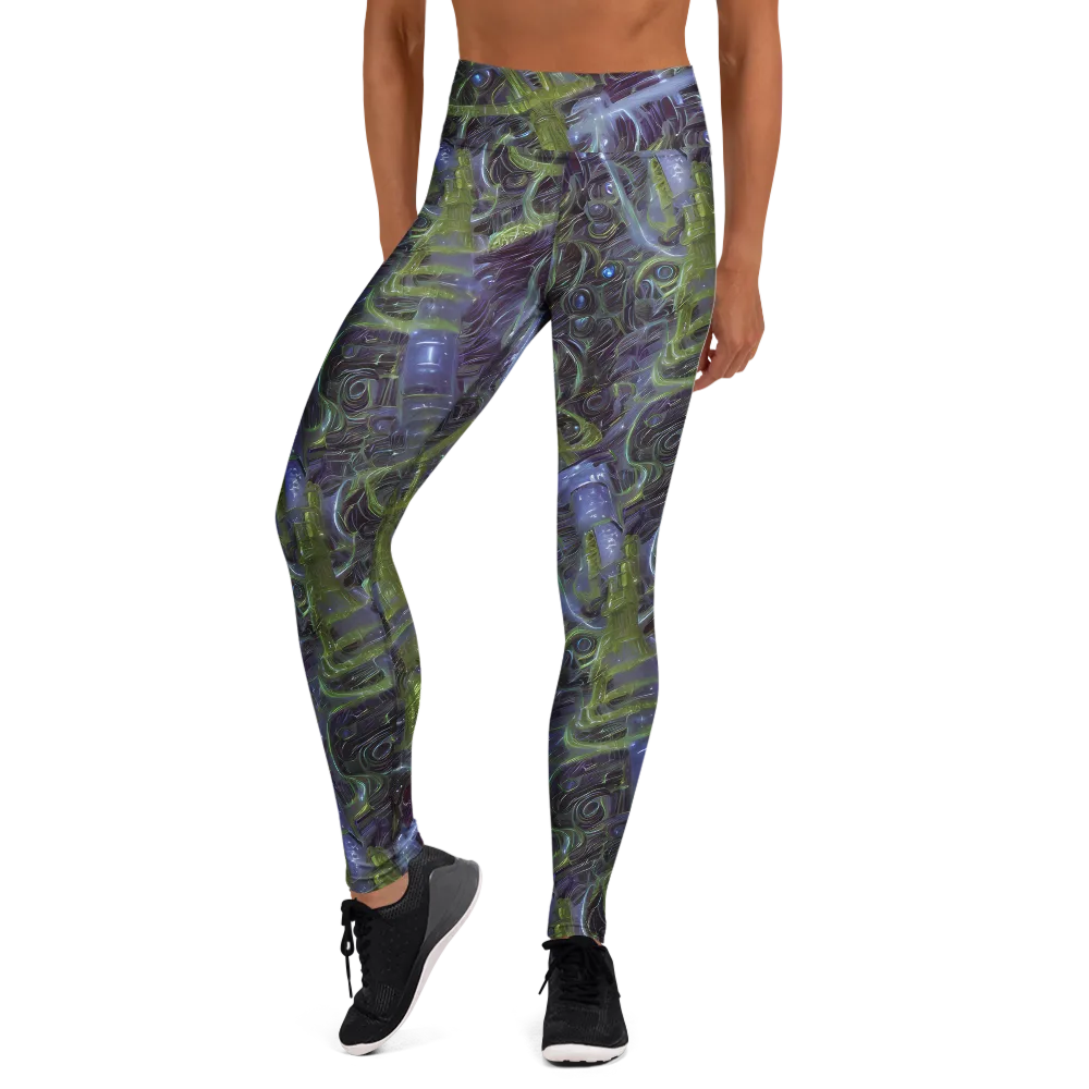 Neon Verdigris on Yoga Leggings — Front