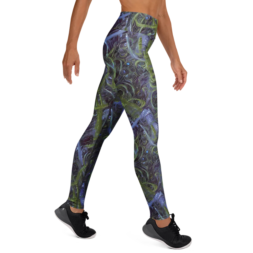 Neon Verdigris on Yoga Leggings — Right