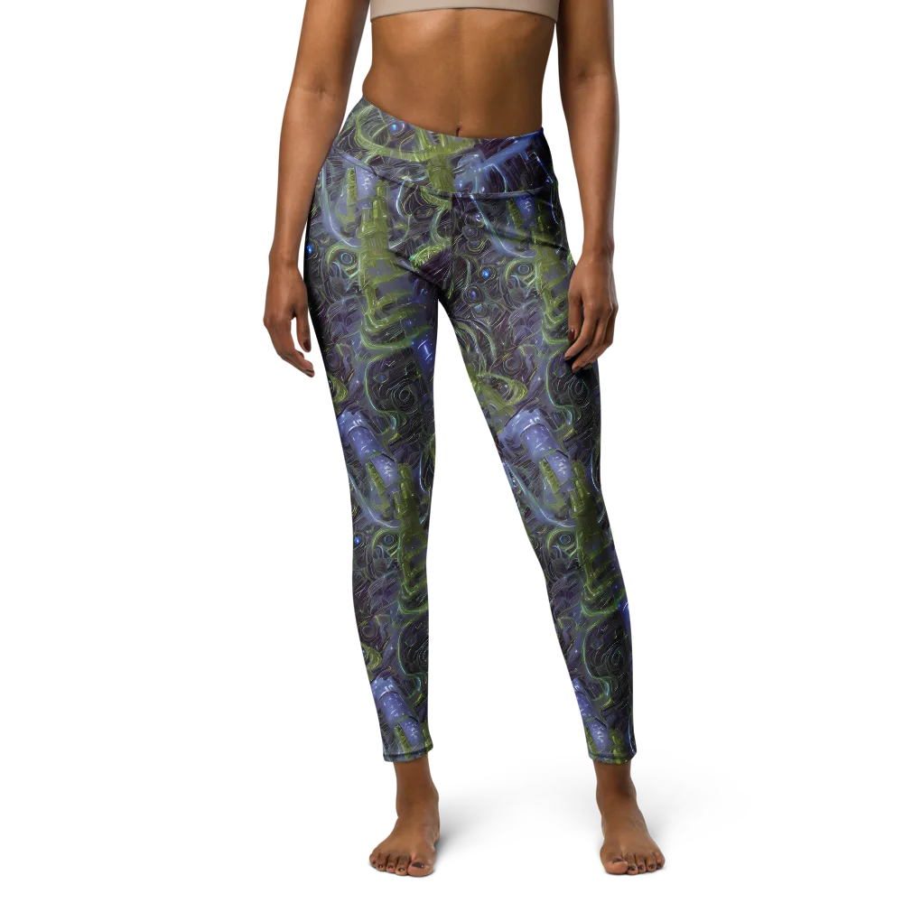 Neon Verdigris on Yoga Leggings — Front