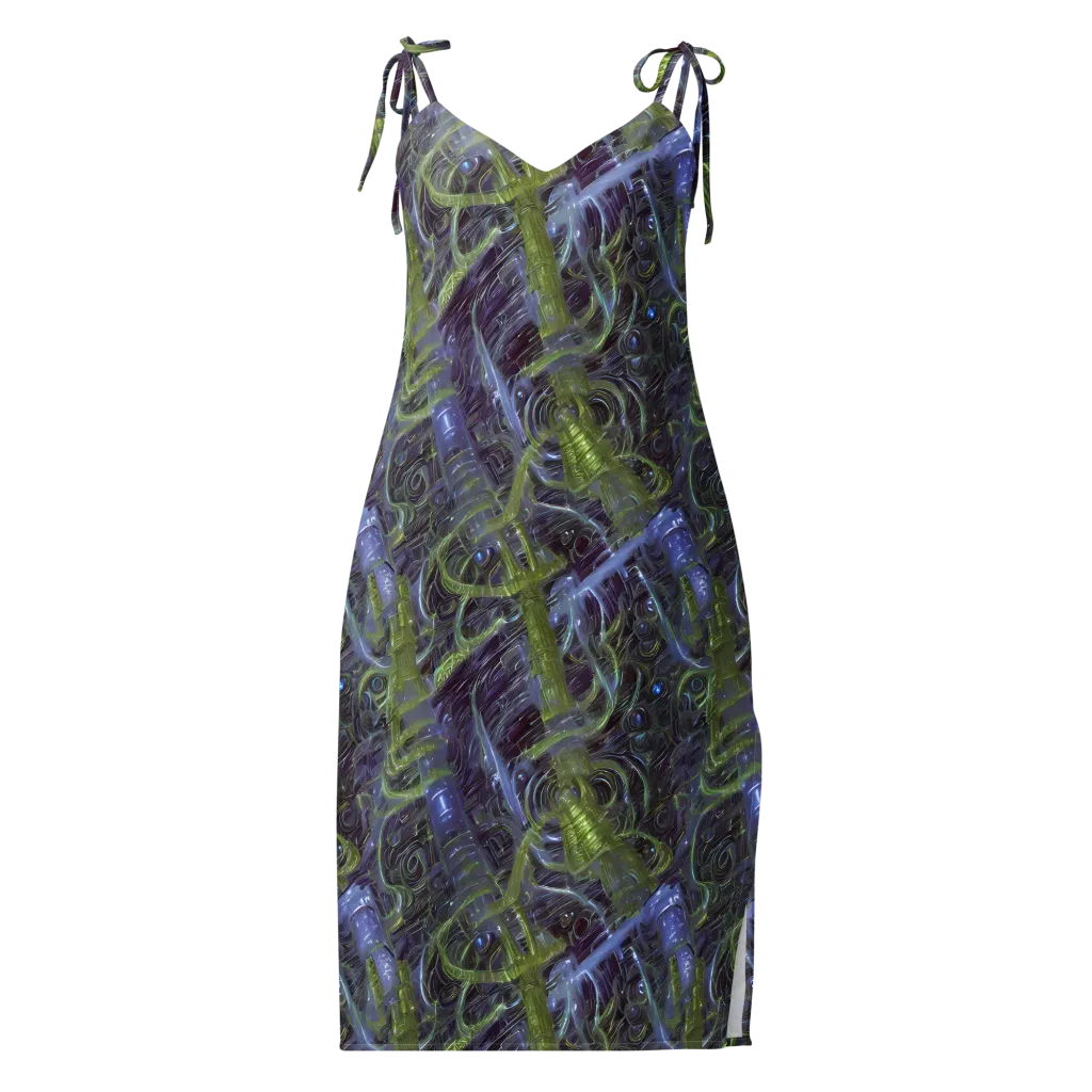 Neon Verdigris on Slip Dress — Front