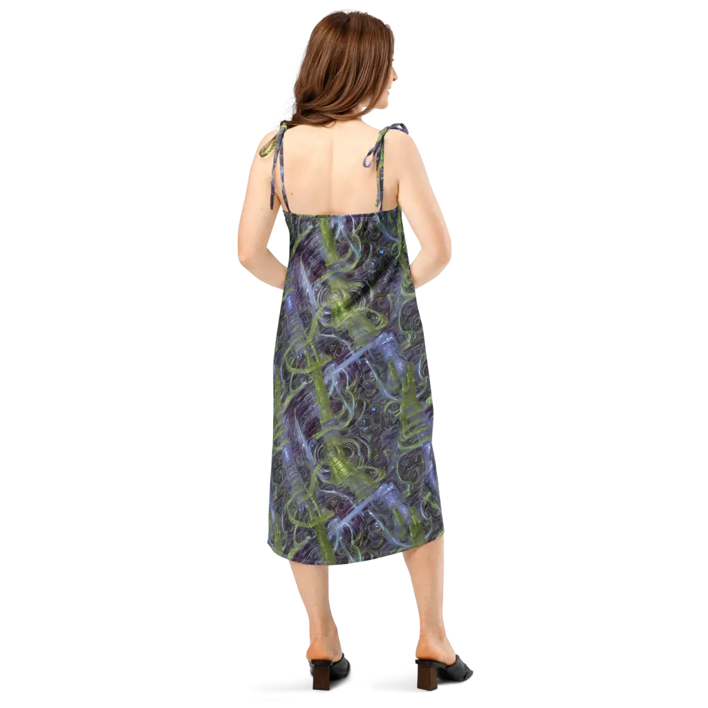 Neon Verdigris on Slip Dress — Back