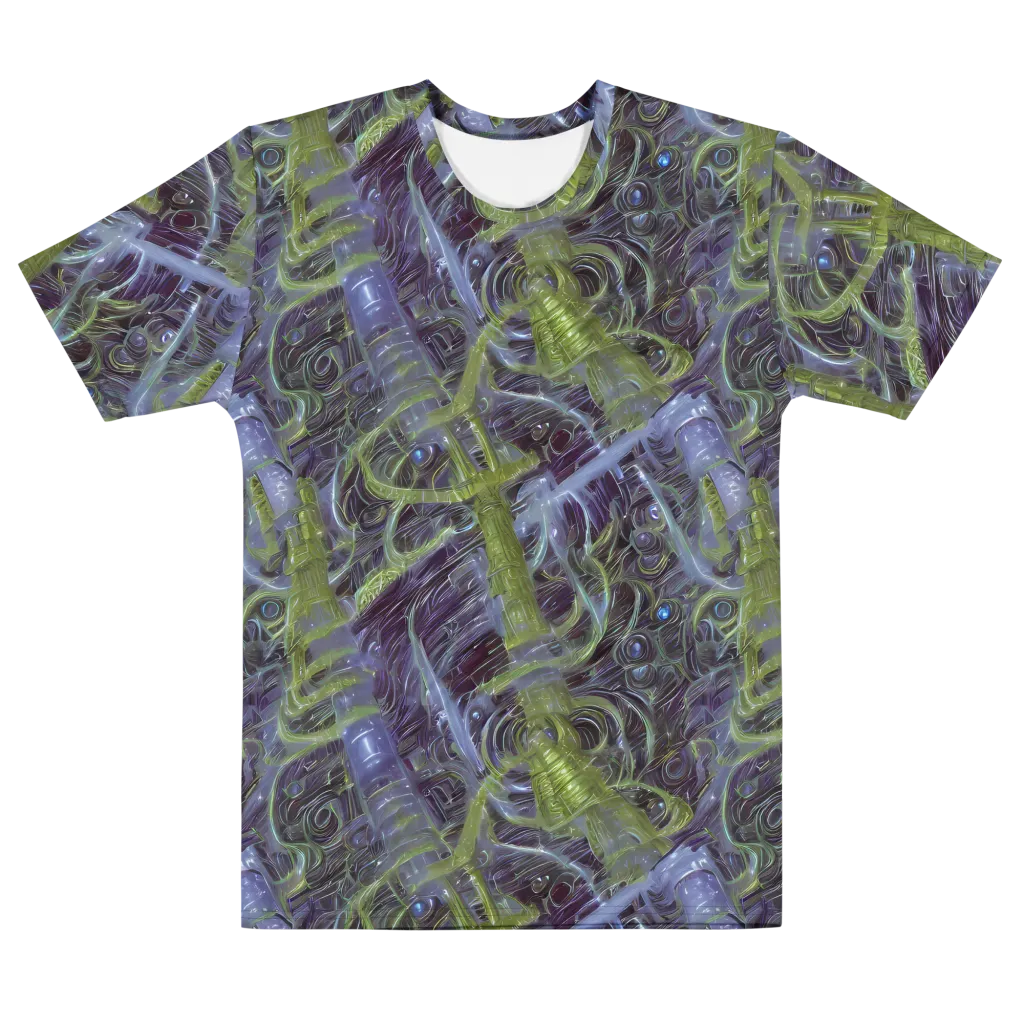 Neon Verdigris on Men's Cotton Crew Neck T-Shirt — Front