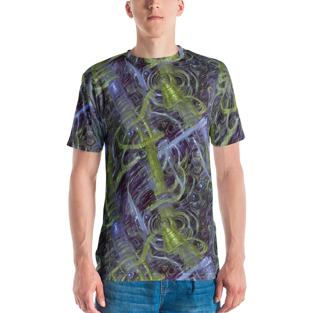 Neon Verdigris on Men's Crew Neck T-Shirt — Front