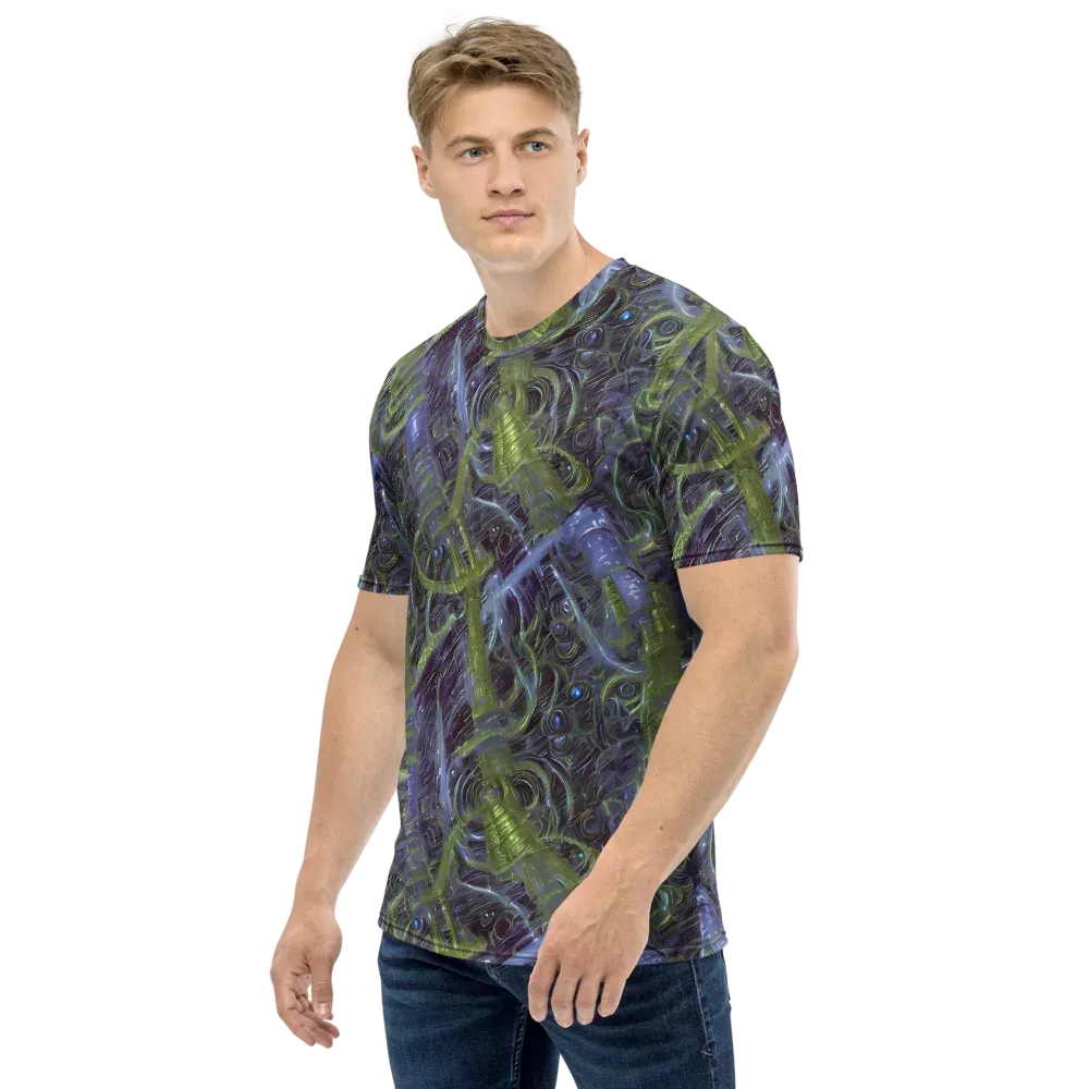 Neon Verdigris on Men's Crew Neck T-Shirt — Left