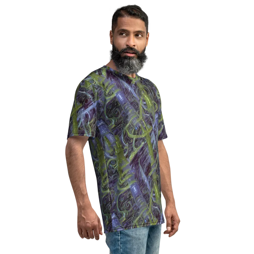 Neon Verdigris on Men's Crew Neck T-Shirt — Right