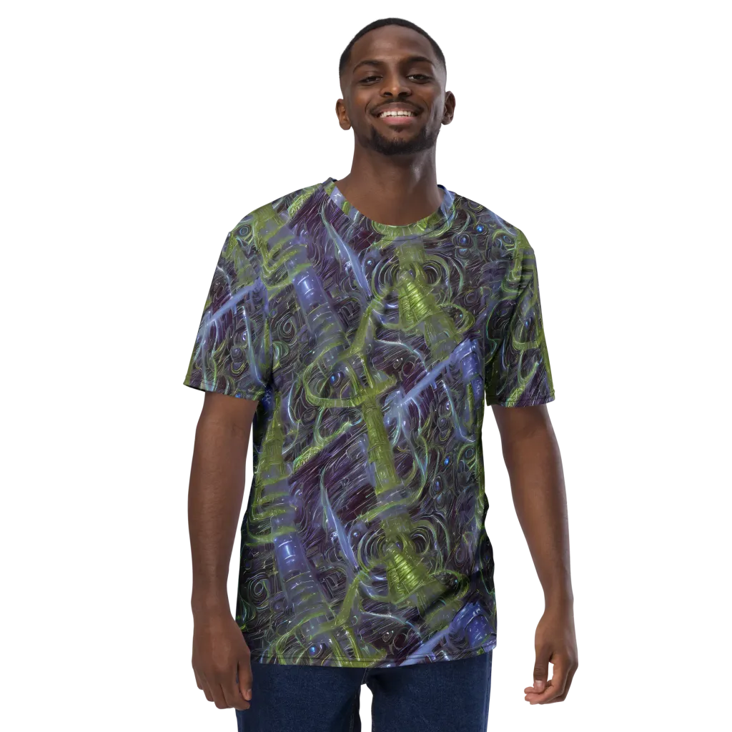 Neon Verdigris on Men's Crew Neck T-Shirt — Front