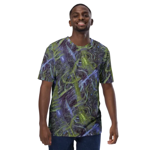Neon Verdigris on a Men's Crew Neck T-Shirt
