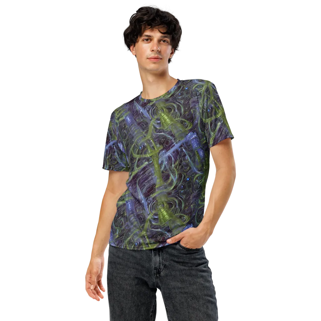 Neon Verdigris on Men's Crew Neck T-Shirt — Front