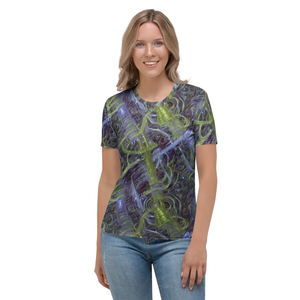 Neon Verdigris on Women's Crew Neck T-Shirt — Front