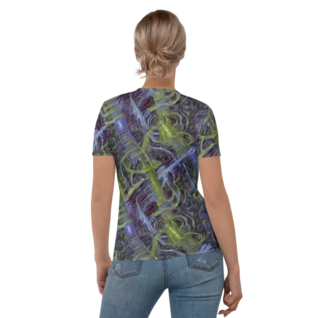 Neon Verdigris on Women's Crew Neck T-Shirt — Back