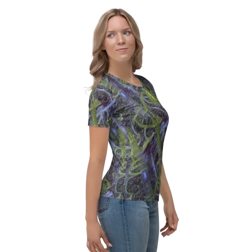 Neon Verdigris on a Women's Crew Neck T-Shirt