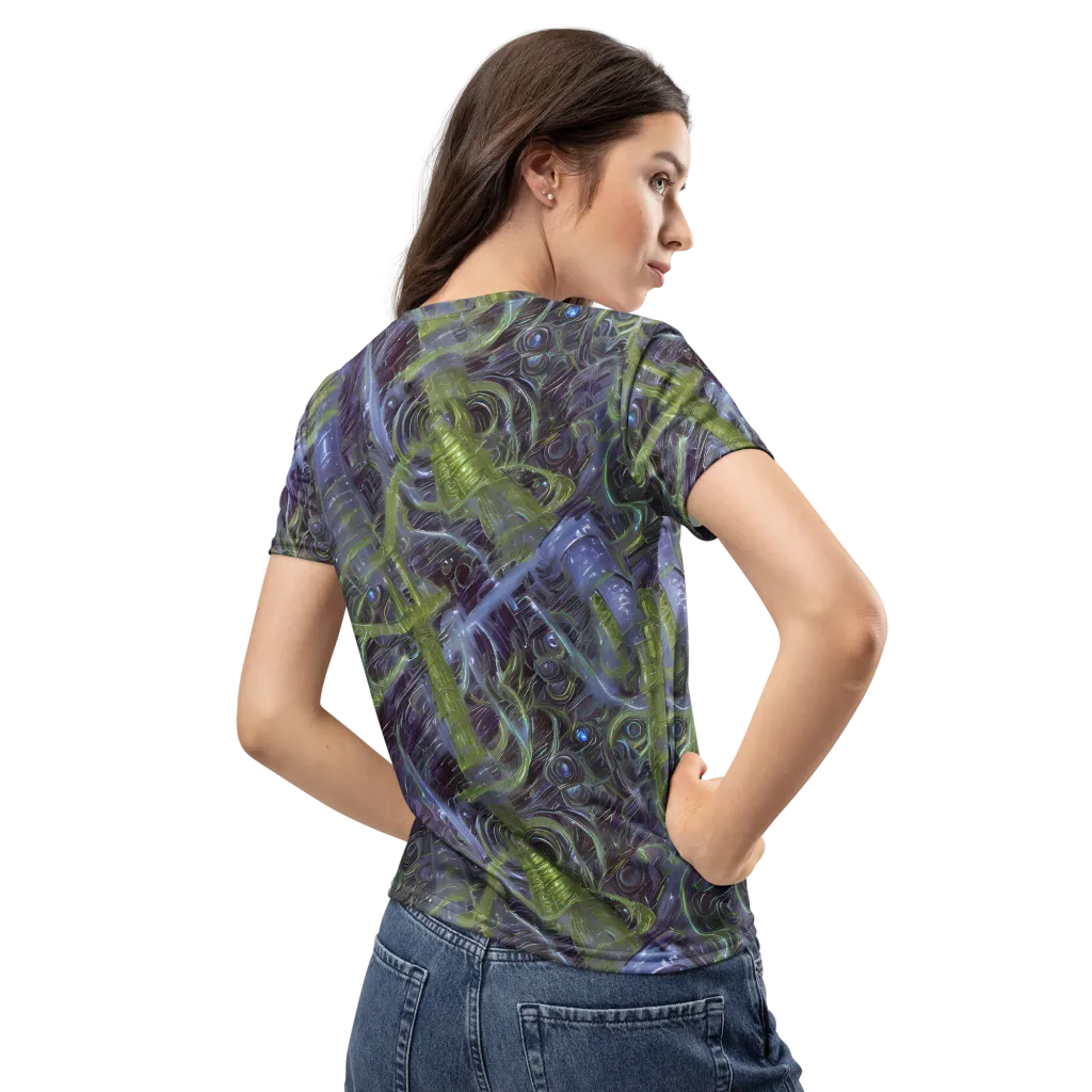 Neon Verdigris on Women's Crew Neck T-Shirt — Back