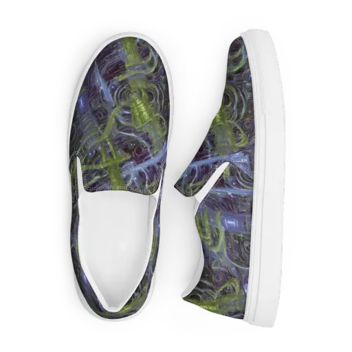Neon Verdigris on a Men's Slip-On Canvas Shoes