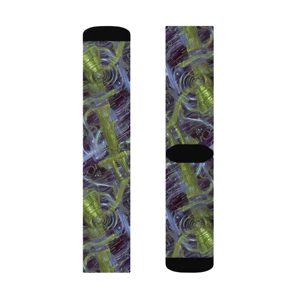 Neon Verdigris on Socks — Left Sock