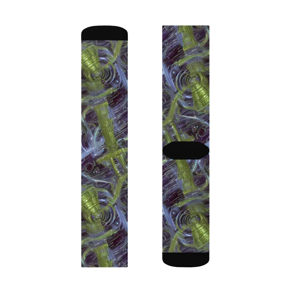 Neon Verdigris on Socks — Right Sock