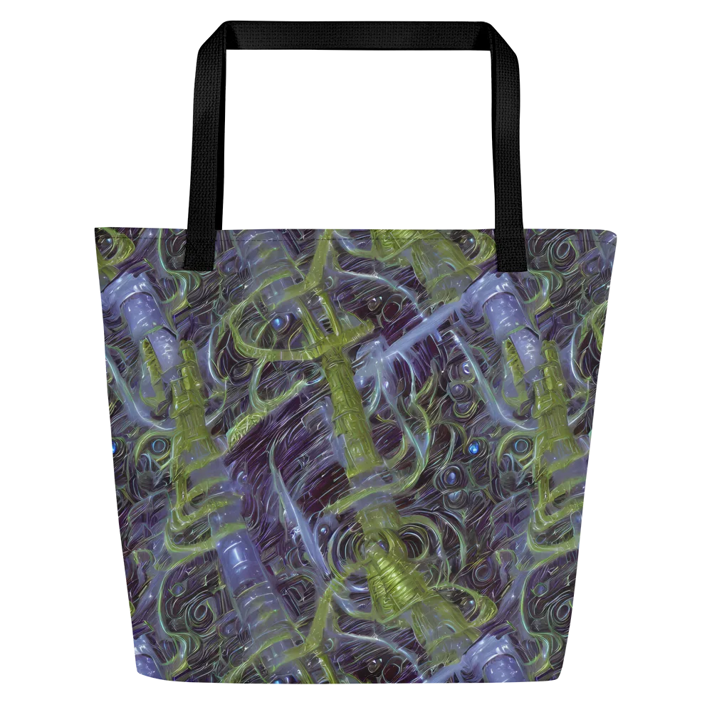 Neon Verdigris on Large Tote Bag W/ Pocket — Front